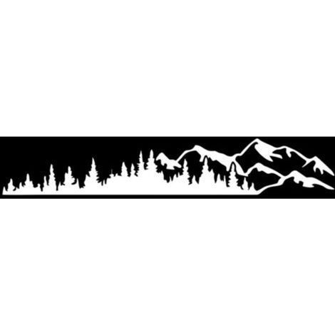 1 autocollant universel en vinyle motif arbres, montagne, forêt, logo de voiture, carrosserie, fenêtre, pare-chocs, pour camping-car, caravane, berline, camion (1/4)