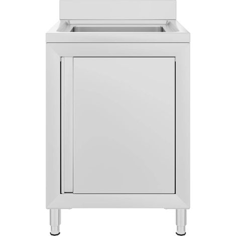 Maison Exclusive - Évier de cuisine commercial 60x60x96 cm Acier inoxydable (1/5)