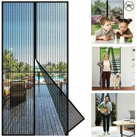 VURAHOME – Fliegengitter, automatischer magnetischer Türvorhang, 210 x 90 cm, magnetischer Türvorhang für Terrasse, Küche, Balkon (1/5)