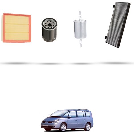 Kit tagliando 4 filtri compatibile con Renault Espace IV 3.5 V6 24V 177Kw dal 2002