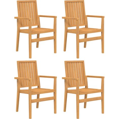 Maison Exclusive - Gartenstühle 4 Stk. Stapelbar 56,5x57,5x91 cm