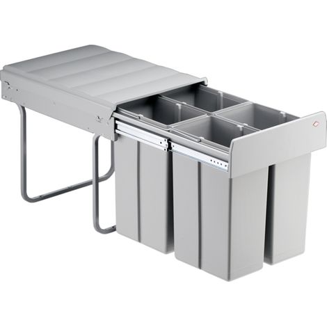 WESCO 757711-85 Einbau Abfallsammler Bio-Quartett 40 DT, alugrau