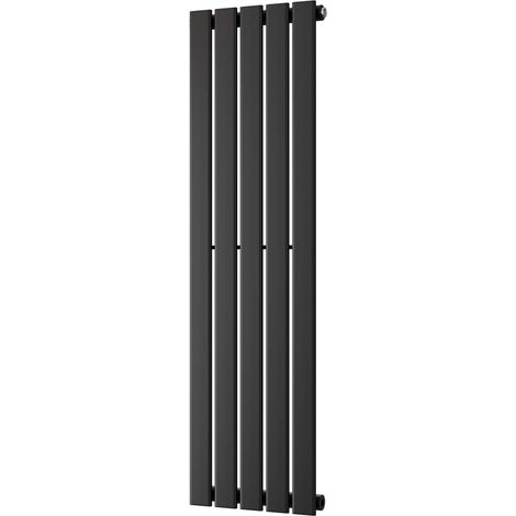 Typhoon - Black Designer Radiator H1200mm x W340mm Single Panel - Feet Included (1/4)