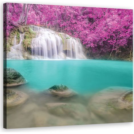 Tableau sur toile Chute d'eau lac nature 30x30 (1/5)