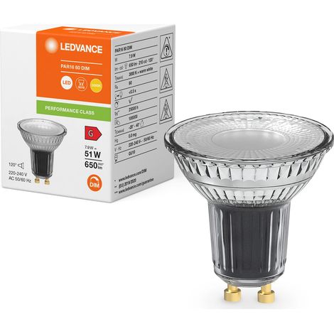Ampoule LED Dimmable GU10 7.9W 650 lm PAR16 OSRAM DIM 4058075609013 3000K Blanc chaud (1/4)