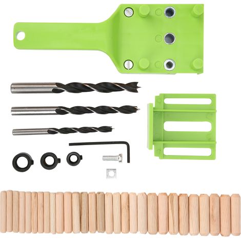 Lot de 38 guides de perçage droits pour menuiserie, outils manuels verts pour perçage précis du bois (1/5)