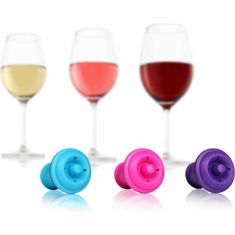 Vacu Vin vakuum-Weinstopfen 3,2 x 4 cm Gummi rosa 3 Stück (1/3)