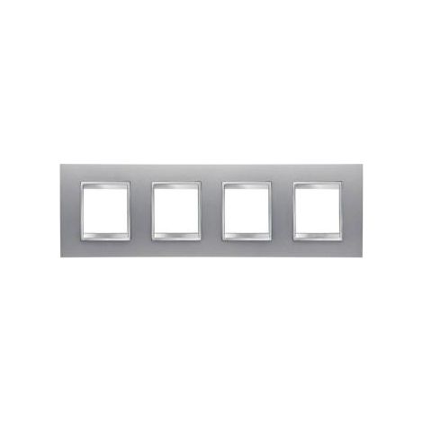 PLAQUE LUX INT. 2+2+2+2P H TITANE GEWISS GW16228VT