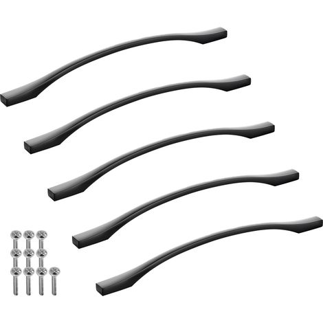 SOTECH Möbelgriff Bügelgriff Blackline XV schwarz matt Schubladengriff Schrankgriff inkl. Schrauben - Bohrlochabstand (BA) 256 mm, 5 Stück (1/4)