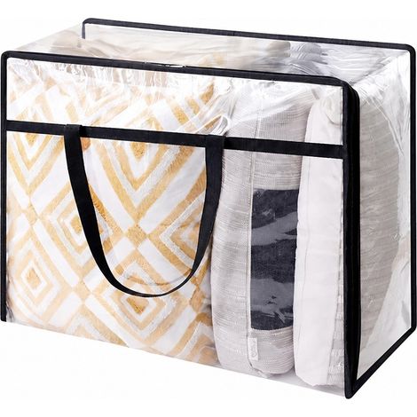 Sac de rangement transparent pour vêtements et couettes, grande capacité, en PVC imperméable, idéal pour les déménagements en résidence étudiante, 40 L ou 60 L. (1/5)