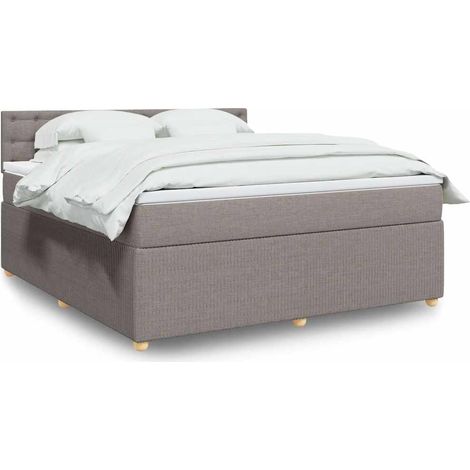 Boxspringbett mit Matratze Taupe 180x200 cm Stoff