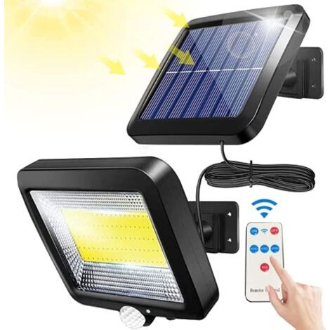 [JAMAIS UTILISÉ]Lampe solaire extérieure avec télécommande, étanche, détection de mouvement, 100 LED, IP65, puissante et résistante à l'eau (1/5)