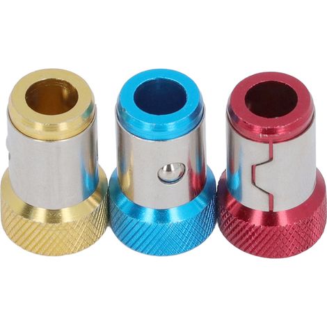 Lot de 12 anneaux magnetiques pour vis en alliage d'aluminium avec texture grenetee support d'embout aimante pour tournevis hexagonaux rouge jaune bleu (1/5)