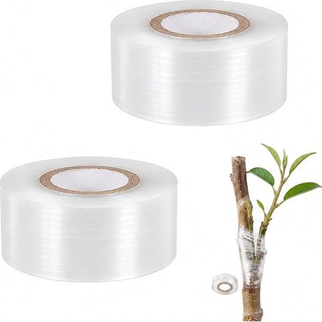 2 Rouleaux Bande Glue Arbre Fruitier, Extensible Et Hydrate, Ruban De Greffage Auto-Adhésif Pour Arboriculteurs Et Jardiniers (Ruban Adhésif, 200M X 3Cm) (1/5)