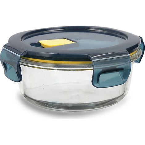 Fiambrera Hermética Quid Astral 400 ml 14 x 14 x 6 cm Azul Vidrio (1/2)