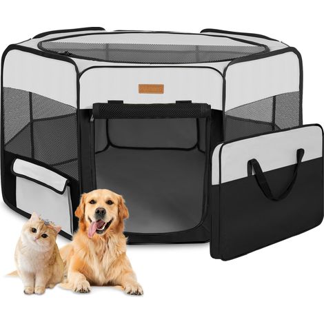 Parc de Jeu Portable Pliable pour Chien/Chat/Chiot, Niche d'exercice pour Chiens, Chats, intérieur/extérieur, Housse Amovible en Maille (1/5)