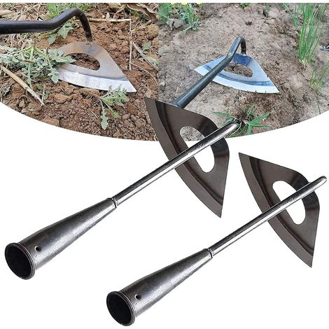 Désherbeur, 2 outils à main de jardinage houes, houes creuses creuses tout en acier trempé durable, tranchants de jardin Huura, houes outils de jardinage bêche à main accessoires de désherbeur (1/2)