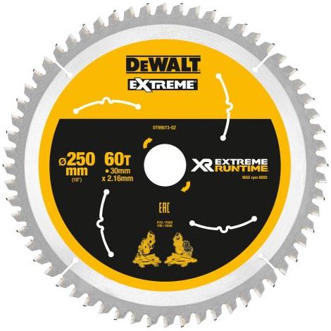 Dewalt DT99573-QZ Extreme Runtime FlexVolt Mitre Saw Blade 250mm 60 Tooth DCS727