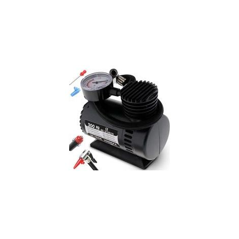 12-V-Luftkompressor, Mini-Elektro-Luftpumpe, DC-Manometer, Reifenfüller für Fahrrad, Auto und Motorrad, 300 PSI – Crezuo