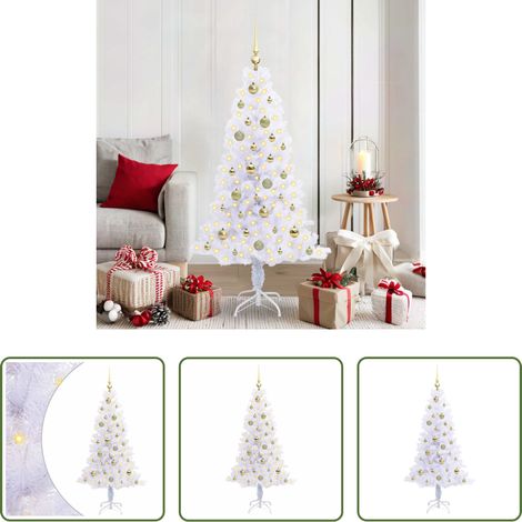 vidaXL Weihnachtsbaum PVC -  Künstlicher Weihnachtsbaum Weiß 150 cm PVC und Stahl