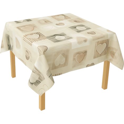 Rotolo tovaglia decorativa in PVC – modello cuori color crema Materiale: PVC con supporto tessile (45 g/m²) Dimensioni rotolo: 1,37 × 20 m Breckner Germany (1/5)