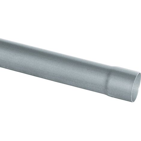 First Plast – Tube de descente gouttière 80mm – Longueur 2m – Plastique métalisé aspect zinc – Assemblage par collage (1/5)