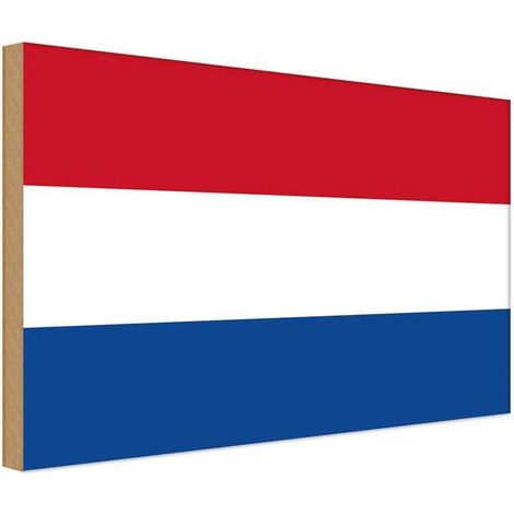 Panneau en bois 30x40 cm Drapeau des Pays-Bas Europe (1/4)