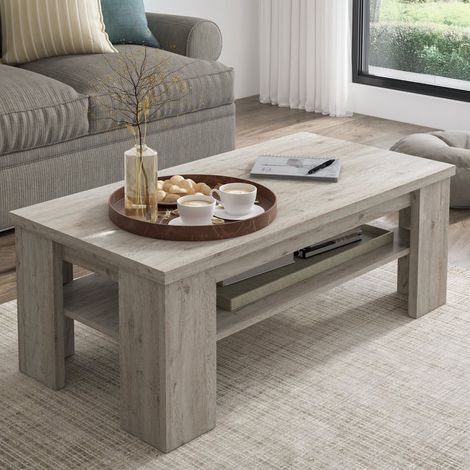 Couchtisch Mergozzo, ein Fach, rechteckig, Deckfarbe Eiche Grau, 110x55x41h cm Eiche Grau (1/3)