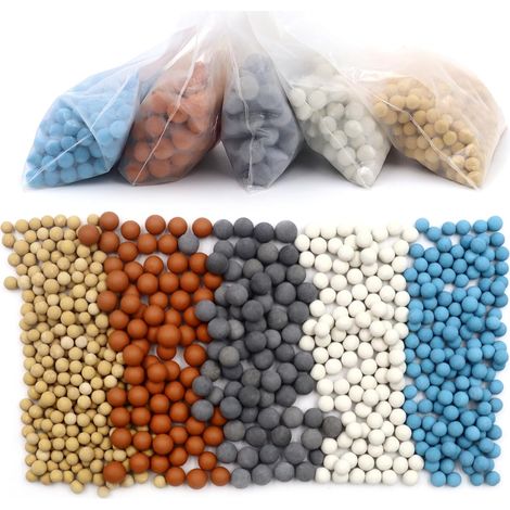 5 Paquets Filtres à douche(250g) Pommeau Douche Anti Calcaire Ions Négatifs Mineraux Balles Replacement Filtre Minérale Balles (1/5)