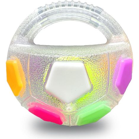 Balle flottante pour chien avec poignée – un jouet à mâcher durable et couineur, adapté aux chiens de taille moyenne à grande, idéal pour l'entraînement, les jeux d'eau et les activités de plein air. (1/5)