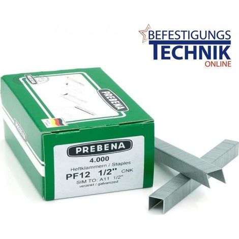 Klammern verzinkt 11/12mm für Prebena PF012CNK DNPF16 HFPF14 KL-35 4M"-"EN12063