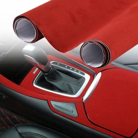 Autofolie Wildlederoptik selbstklebend, Mikrofaser, Rot, 75x152 cm (1/5)