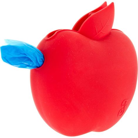 Noir - Distributeur de sacs hygiéniques en forme de pomme avec boucle pour laisse (1/5)