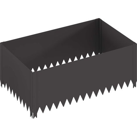vidaXL Borde de Césped 100 x 60 x 35 cm Acero Negro (1/2)
