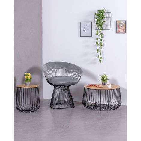 Nest Dream - Designer-Sessel mit Samtbezug - Albert - Grau (1/5)