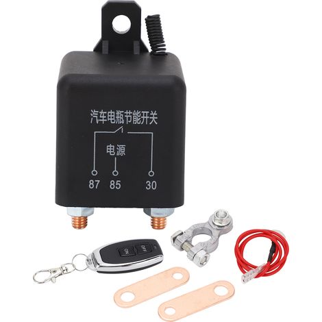 Disjoncteur de batterie de voiture 12 V 200 A avec télécommande sans fil, relais de démarrage et câble (1/5)