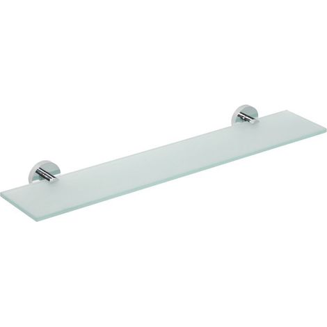 Tablette en verre X-ROUND E 600 mm, chromée (1/2)