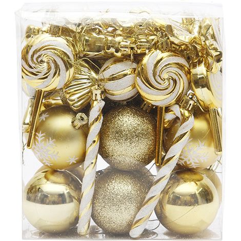 Sucette en bonbon, ensemble de boules de Noël peintes, pendentif de décoration de Noël (1/5)