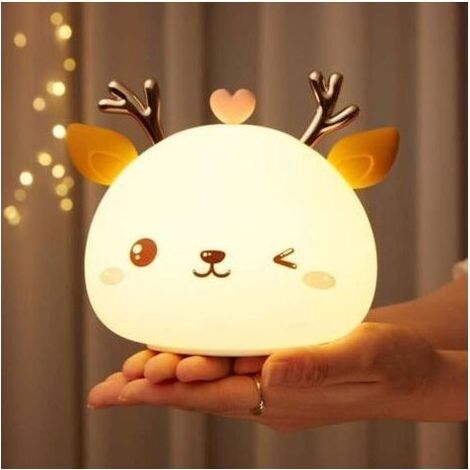 Veilleuse Bebe,Veilleuse Enfant Rechargeable LED,Lampe Cerf Multicolore avec ContrôLe Tactile multicolore (1/4)