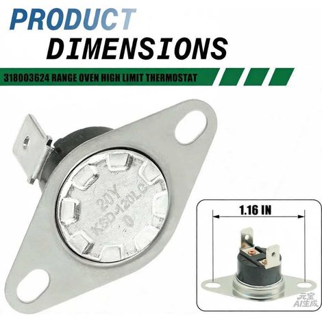 318003624 Oven Temperature Limiter Compatible with Frigidaire, Kenmore, Crosl