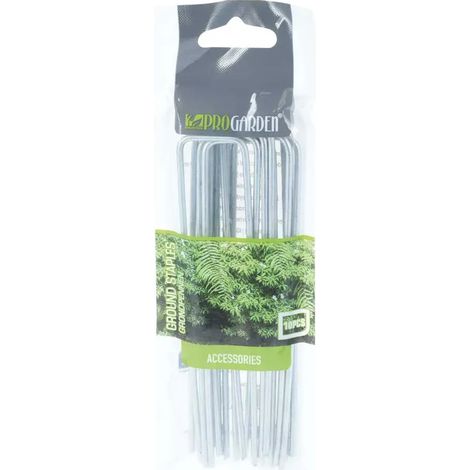 Lot de 10 piquets de fixation Progarden 14 cm - Métal galvanisé résistant (1/4)