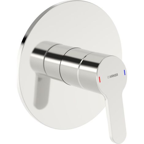 Hansa Primo Einhebel-Duscharmatur, Wandmontage, mit Temperaturbegrenzer, Rosette rund, Chrom, 89919023 (1/5)
