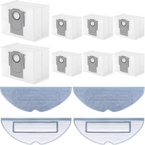 YMYNY Accessoires pour Roborock Aspirateurs Robot S7 MaxV Ultra/ S7 Pro Ultra, Accessoires Kit Englober 8 Sacs Aspirateur et 4 Serpillière, pour Nettoyage des Sols