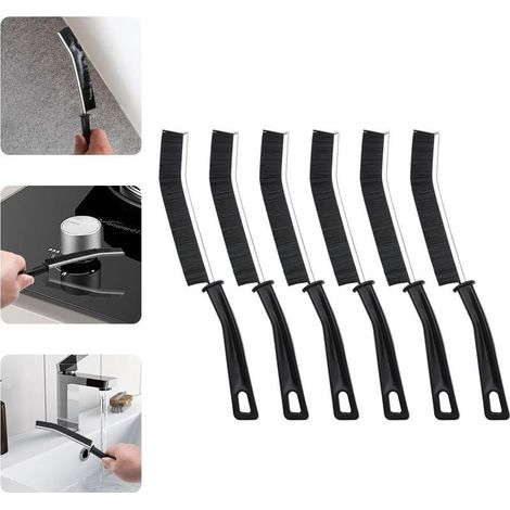 Lot de 6 Brosses de Nettoyage à Poils Durs Brosse à Joints Carrelage, Idéal pour Salle de Bain, Cuisine, Toilettes, Évier, Douche et Sols (1/5)