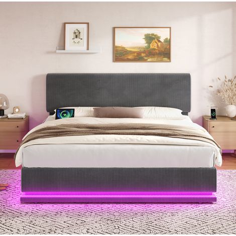 Bett Polsterbett 180x200 Stauraum LED Cord HAVRYA (1/5)