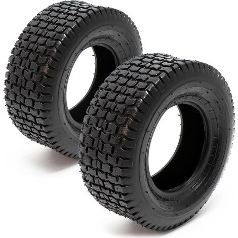 Lot de 2x Pneu 13x5.00-6 pour tracteur à pelouse – 305 x 305 x 110 mm – avec Profil à crampons – capacité de charge max. 145 kg – pour Roue Tondeuse à gazon Brouette Chariot Diable (1/5)