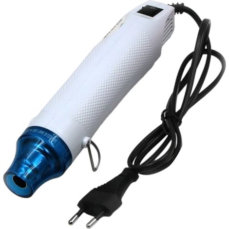 220VMini Pistolet à Air Chaud, Décapeur Thermique Portatif, Pour Emballage Rétractable, Gaine Thermorétractable, Fournitures de Résine époxy, Gaufrage,Bricolage à la Main (Blanc)