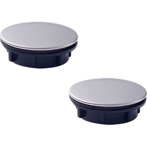 Lot de 2 Couvercles de Trou d'évier de Cuisine pour évier de Cuisine, Trou de Robinet, Couvercle de Trou de Robinet de Salle de Bain, Couvercles de Débordement d'évier en Acier Inoxydable (36 mm)