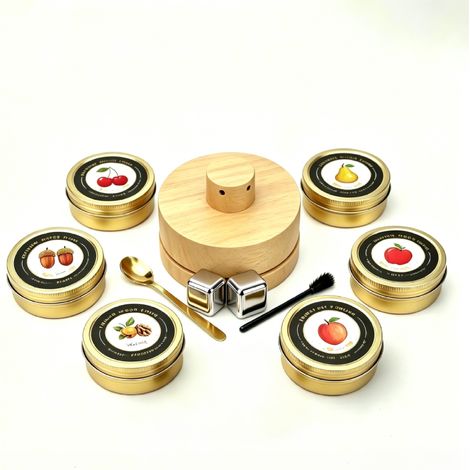 Set Humo Para Whiskey - Chimenea De Humo Con Filtro Y Cepillo De Limpieza - 6 Sabores De Virutas De Madera - Incluye Cuchara Y 2 Piedras De Hielo - 1 Unidad (1/5)