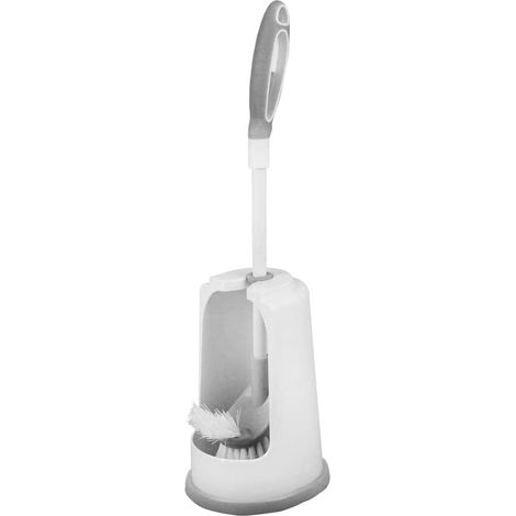 Cepillo y soporte para inodoro, cepillo para limpiar la taza del inodoro, cepillo para el borde del inodoro y organizador para el baño.